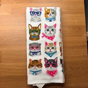 Colorful Cat Print hand Towel